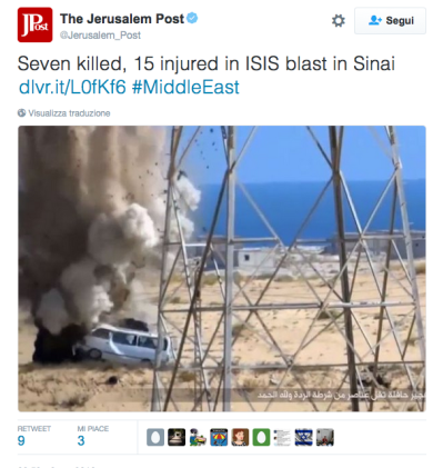 Isis: due bombe in Egitto, 7 morti