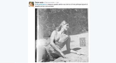 Flavia Vento sogna il principe azzurro