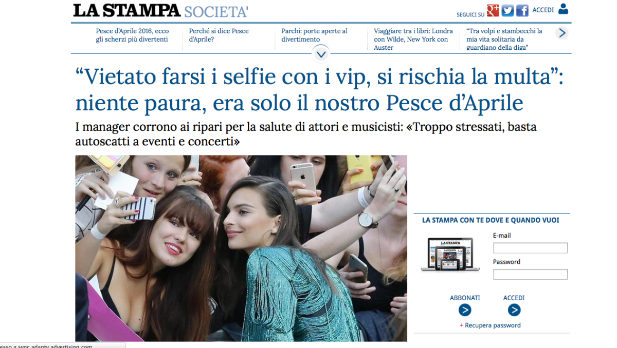 Galleria foto 'Le web bufale della settimana – Speciale pesce d’aprile' - foto 3