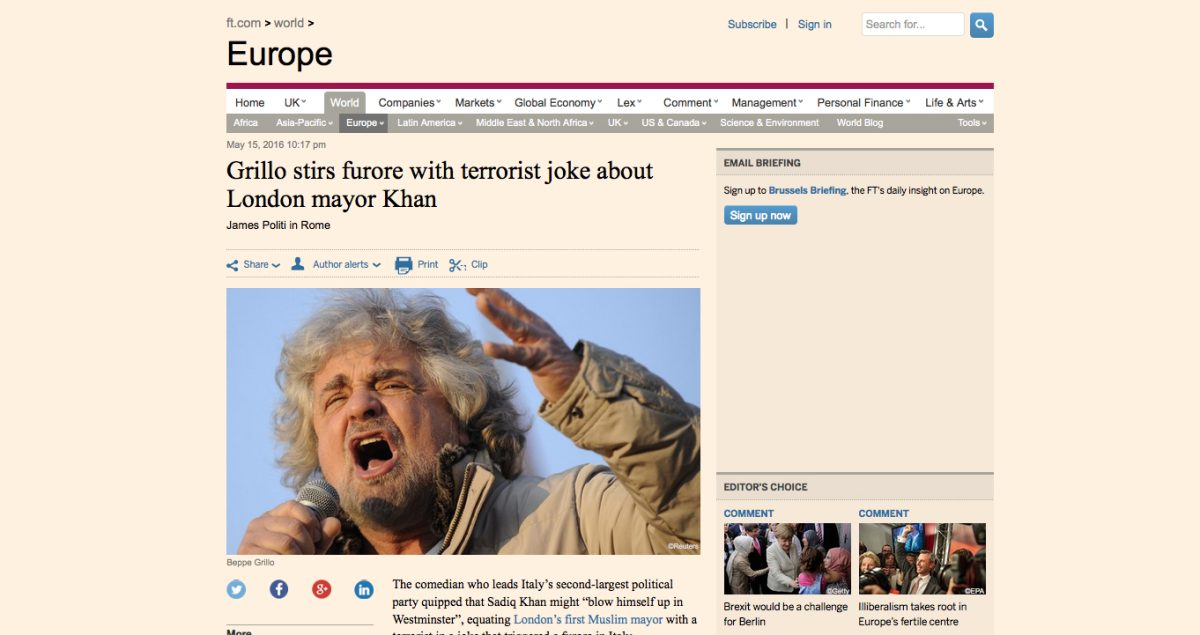 Galleria foto 'Grillo, il sindaco di Londra e la reazione dei media inglesi' - foto 4