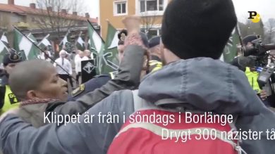 Tess Asplund affronta corteo di estrema destra