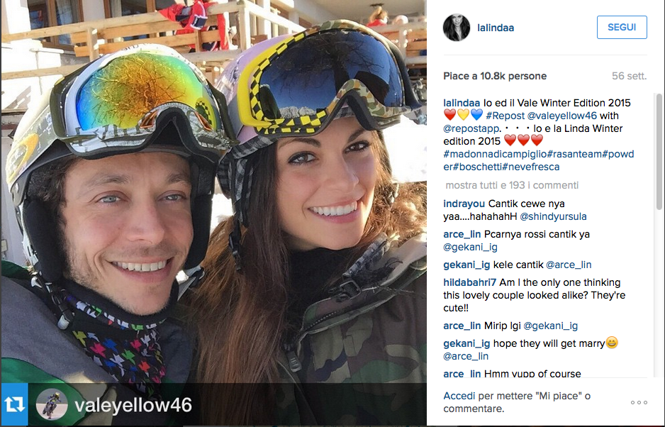 Valentino Rossi, ritorno di fiamma con Aura Rolenzetti