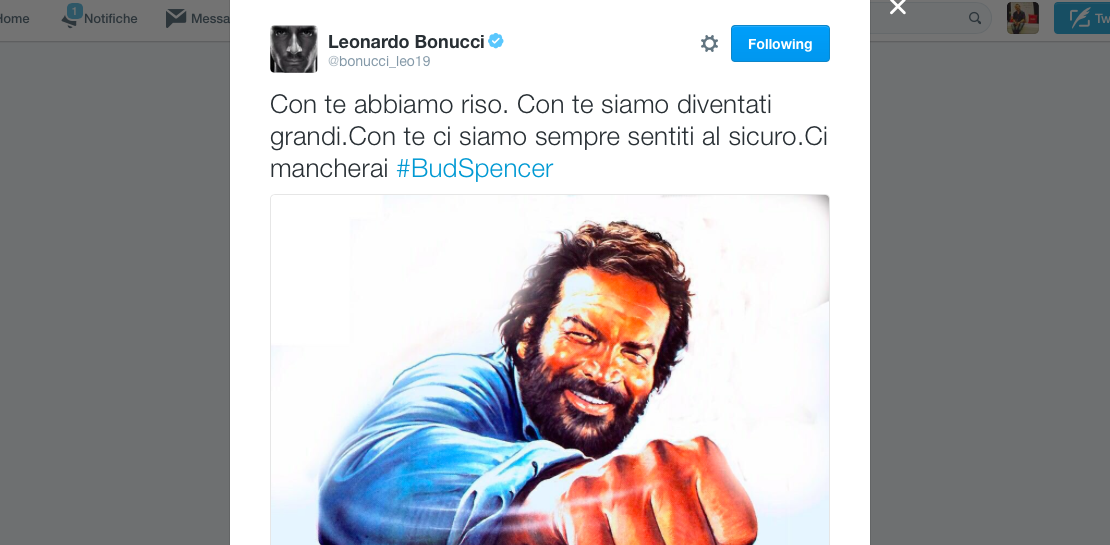Il mondo dello sport piange Bud Spencer: l’attore nato dal nuoto Il mondo dello sport piange Bud Spencer: l’attore nato dal nuoto
