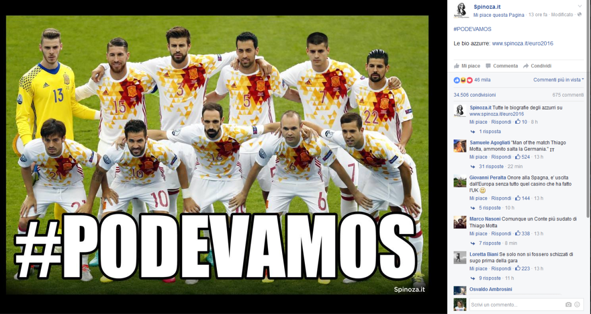 Galleria foto 'Italia-Spagna, gli sfottò sui social' - foto 10