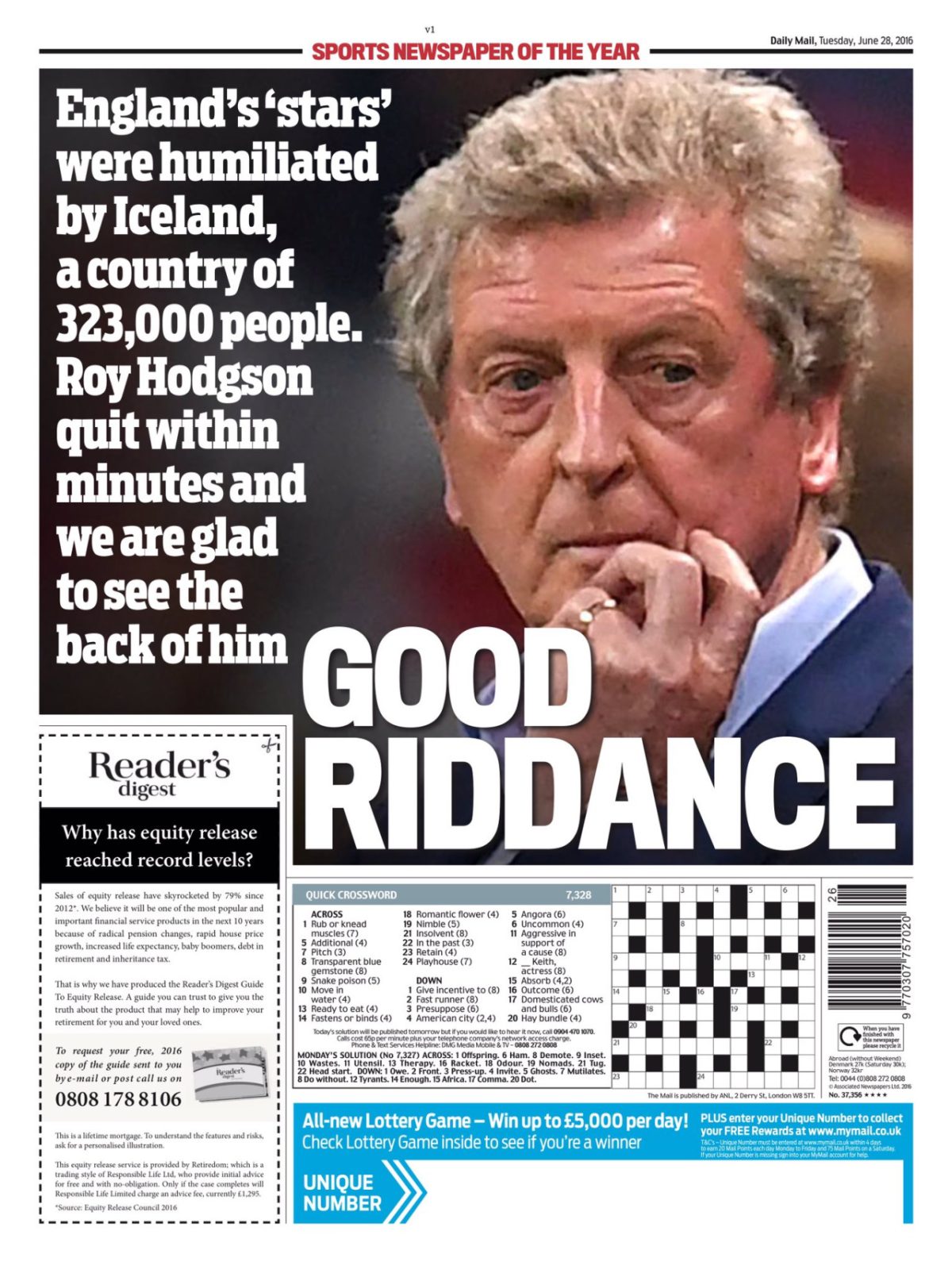 Galleria foto '“Vergogna e umiliazione”: così i giornali inglesi dopo il ko con l’Islanda' - foto 10