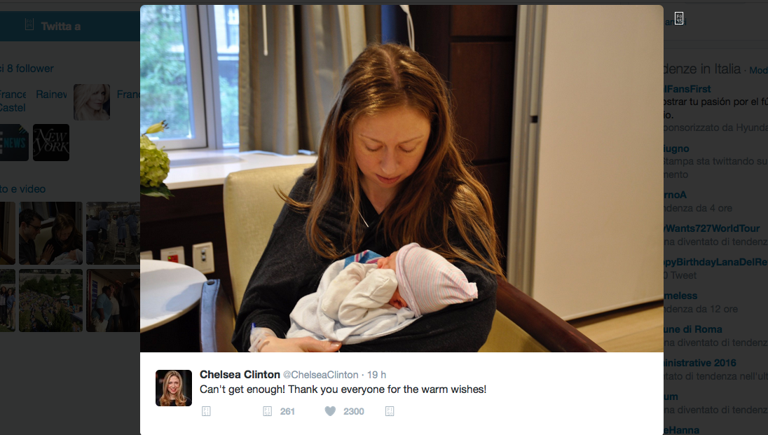Chelsea Clinton mamma bis