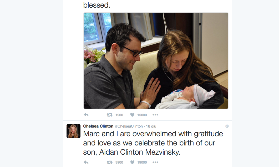 Chelsea Clinton mamma bis