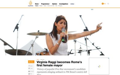 Raggi sindaco di Roma: le reazioni della stampa estera