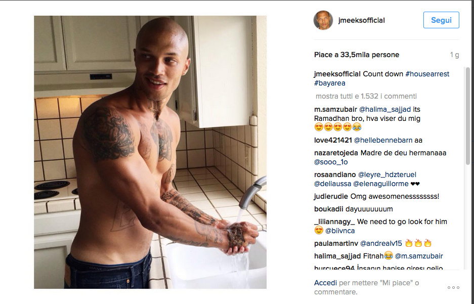 Jeremy Meeks, primo contratto da modello per l’ex detenuto