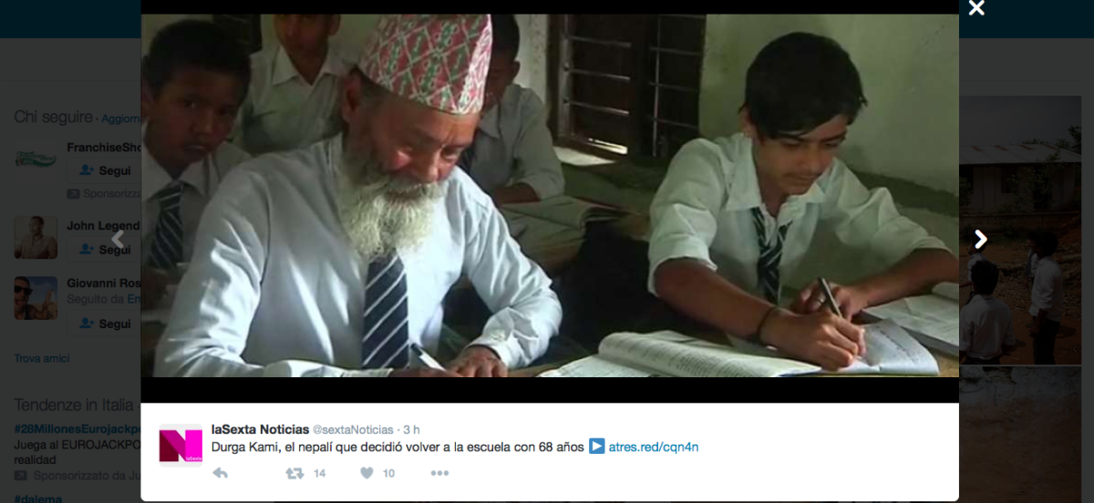 A 68 anni torna a scuola. Succede in Nepal A 68 anni torna a scuola. Succede in Nepal