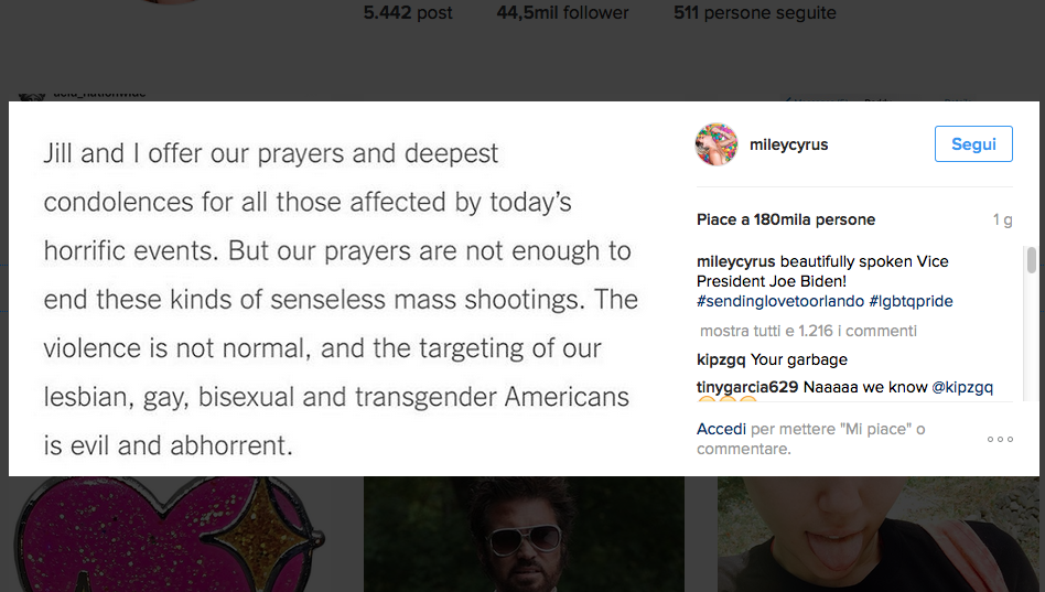 #PrayForOrlando, la solidarietà dello star system dopo la strage #PrayForOrlando, la solidarietà dello star system dopo la strage