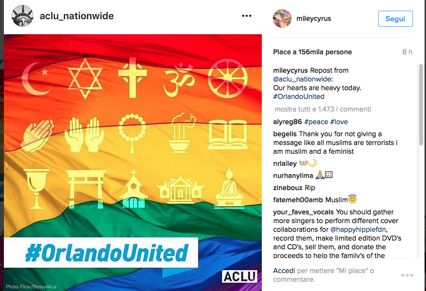 #PrayForOrlando, la solidarietà dello star system dopo la strage #PrayForOrlando, la solidarietà dello star system dopo la strage