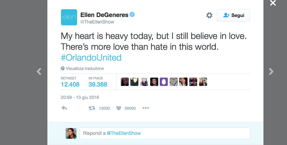 #PrayForOrlando, la solidarietà dello star system dopo la strage #PrayForOrlando, la solidarietà dello star system dopo la strage