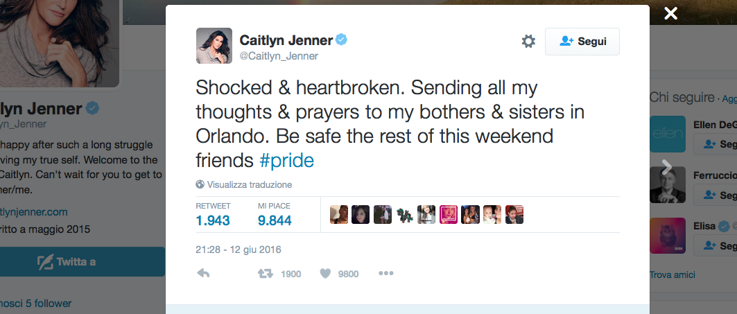 #PrayForOrlando, la solidarietà dello star system dopo la strage #PrayForOrlando, la solidarietà dello star system dopo la strage