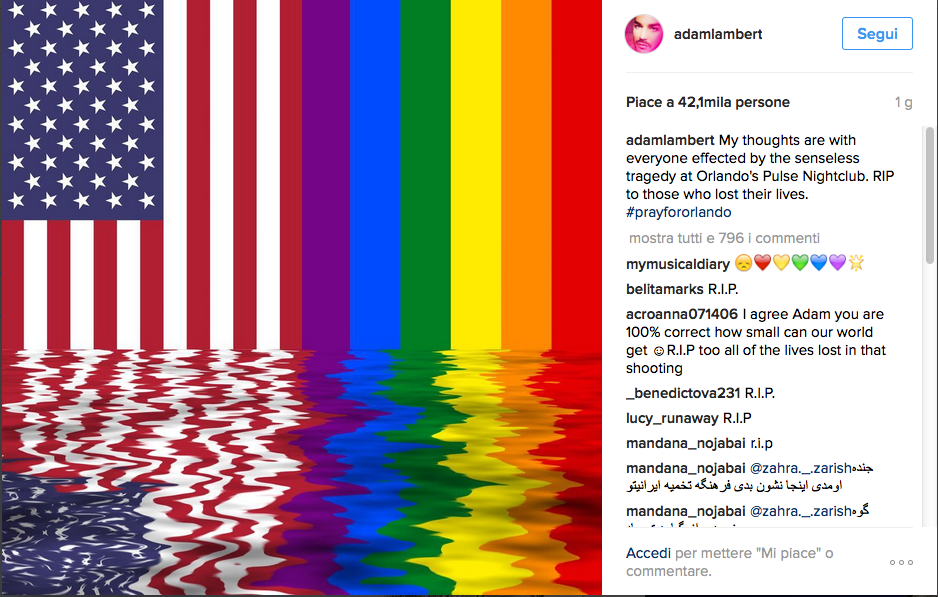 #PrayForOrlando, la solidarietà dello star system dopo la strage #PrayForOrlando, la solidarietà dello star system dopo la strage