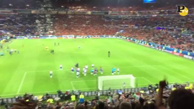 La caduta di Buffon dalla traversa dopo Italia-Belgio