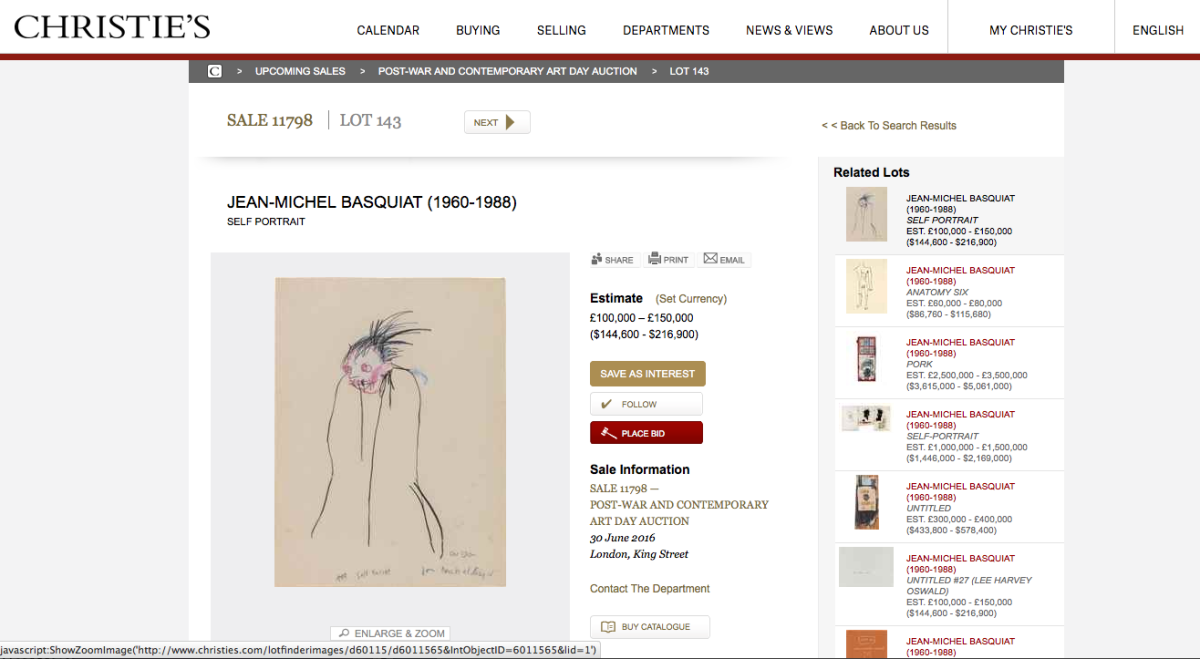 Galleria foto 'Johnny Depp mette all’asta i suoi Basquiat' - foto 14