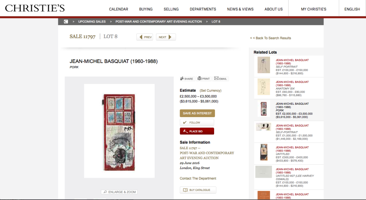 Galleria foto 'Johnny Depp mette all’asta i suoi Basquiat' - foto 10