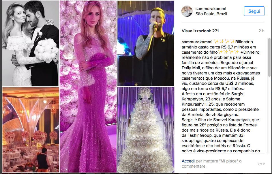 A Mosca il matrimonio da due milioni di dollari A Mosca il matrimonio da due milioni di dollari