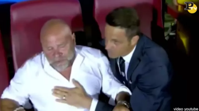 Oddo abbraccia Cosmi in lacrime dopo Trapani-Pescara