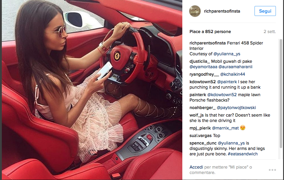 Su Instagram arrivano i #richparents tra lusso e denaro Su Instagram arrivano i #richparents tra lusso e denaro