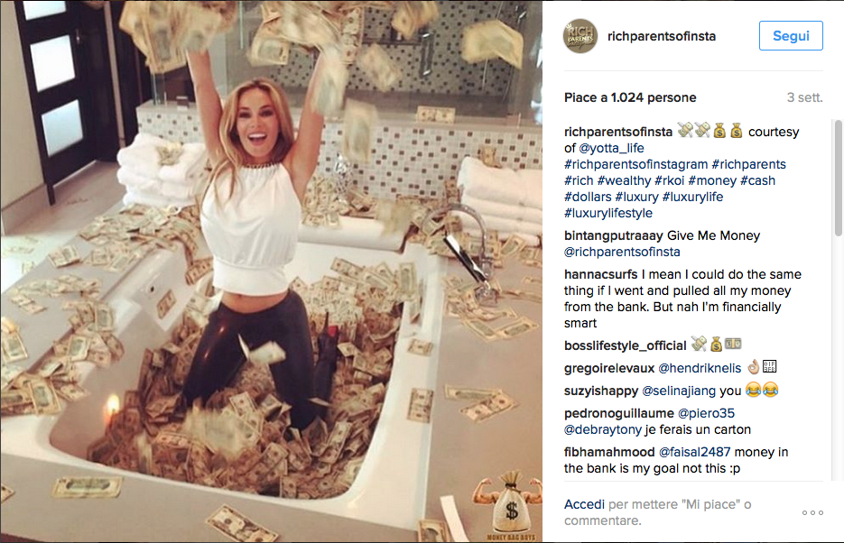 Su Instagram arrivano i #richparents tra lusso e denaro Su Instagram arrivano i #richparents tra lusso e denaro