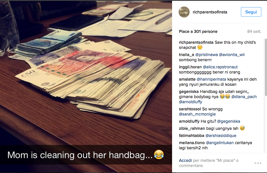 Su Instagram arrivano i #richparents tra lusso e denaro Su Instagram arrivano i #richparents tra lusso e denaro