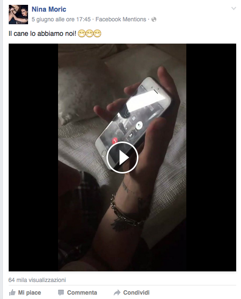 Nina Moric scherza sul cane perduto della Rodriguez