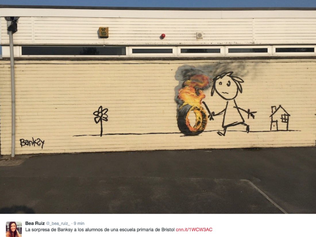 Banksy: un murales a Bristol per una scuola elementare – FOTO Banksy: un murales a Bristol per una scuola elementare – FOTO