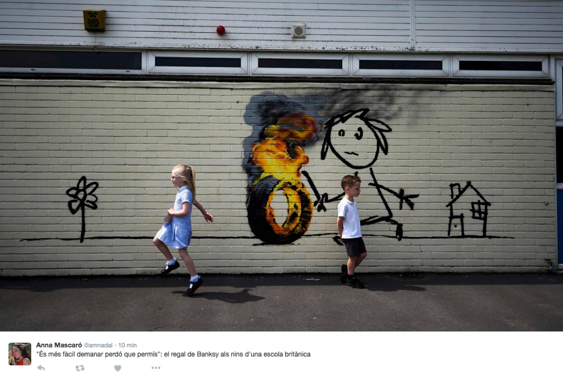 Banksy: un murales a Bristol per una scuola elementare – FOTO Banksy: un murales a Bristol per una scuola elementare – FOTO