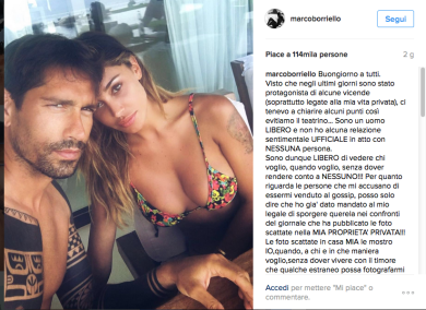 Marco Borriello smentisce (in parte) la storia con Belén