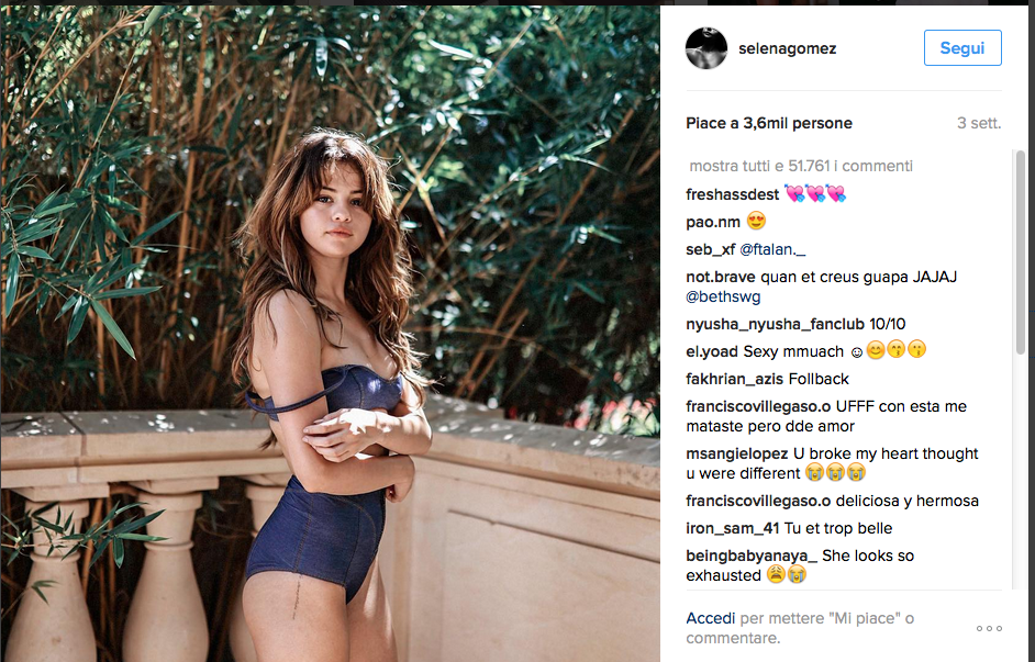 Selena Gomez, selfie record da quasi 5 milioni di like Selena Gomez, selfie record da quasi 5 milioni di like