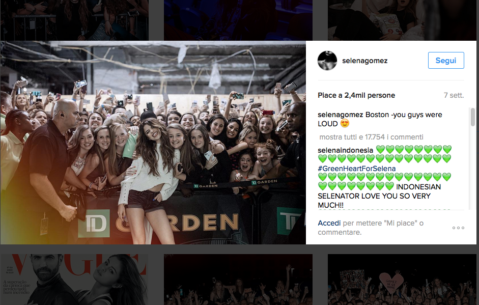 Selena Gomez, selfie record da quasi 5 milioni di like Selena Gomez, selfie record da quasi 5 milioni di like