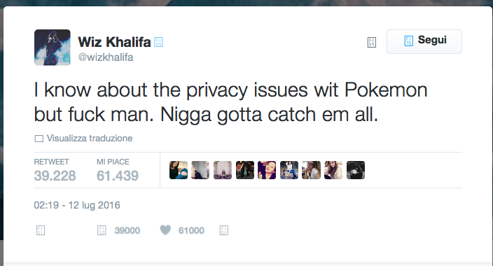 Pokemon Go, è mania (anche) tra i vip Pokemon Go, è mania (anche) tra i vip