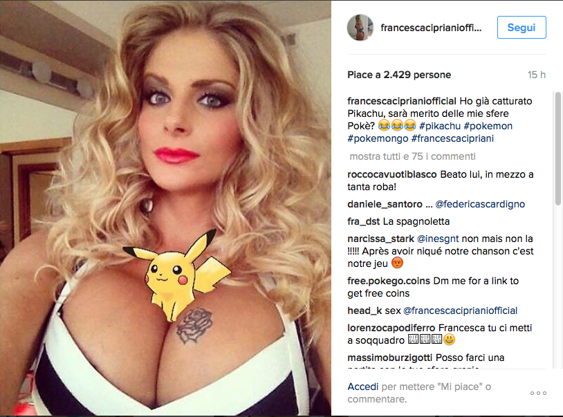 Pokemon Go, è mania (anche) tra i vip Pokemon Go, è mania (anche) tra i vip