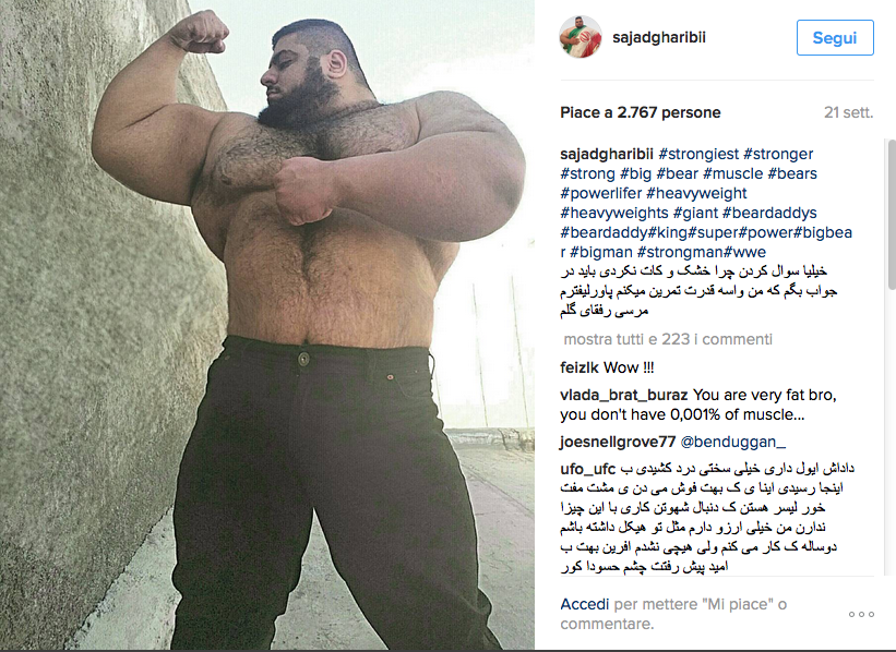L'”Hulk iraniano” vuole arruolarsi per combattere l’Is L'”Hulk iraniano” vuole arruolarsi per combattere l’Is