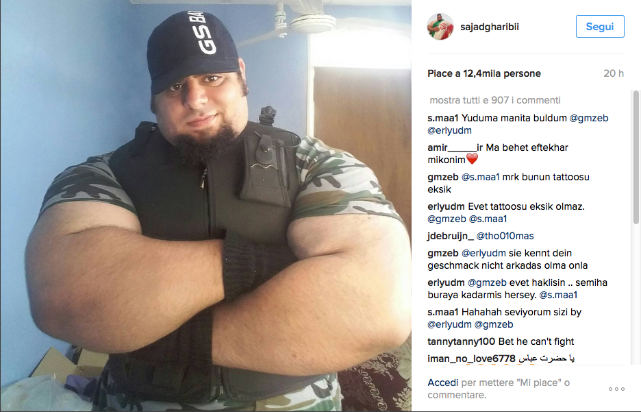 L'”Hulk iraniano” vuole arruolarsi per combattere l’Is L'”Hulk iraniano” vuole arruolarsi per combattere l’Is