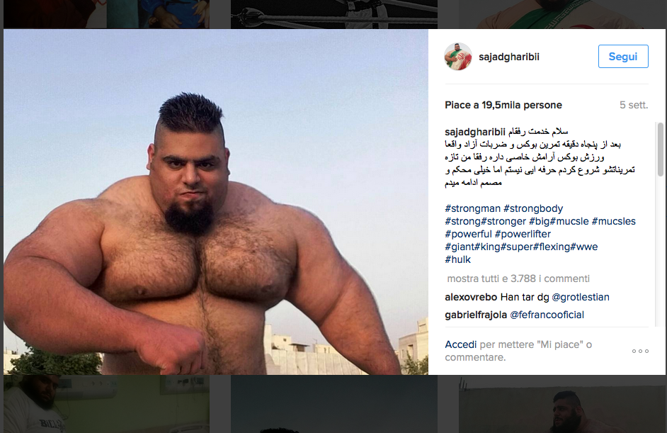 L'”Hulk iraniano” vuole arruolarsi per combattere l’Is L'”Hulk iraniano” vuole arruolarsi per combattere l’Is