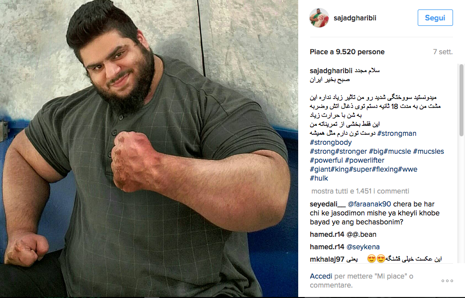 L'”Hulk iraniano” vuole arruolarsi per combattere l’Is L'”Hulk iraniano” vuole arruolarsi per combattere l’Is