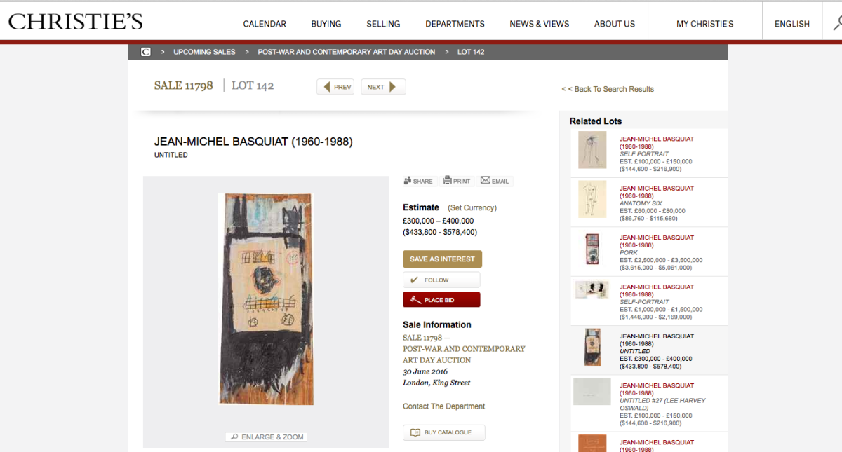 Galleria foto 'Johnny Depp, 11 milioni di dollari dalla vendita di due Basquiat' - foto 8