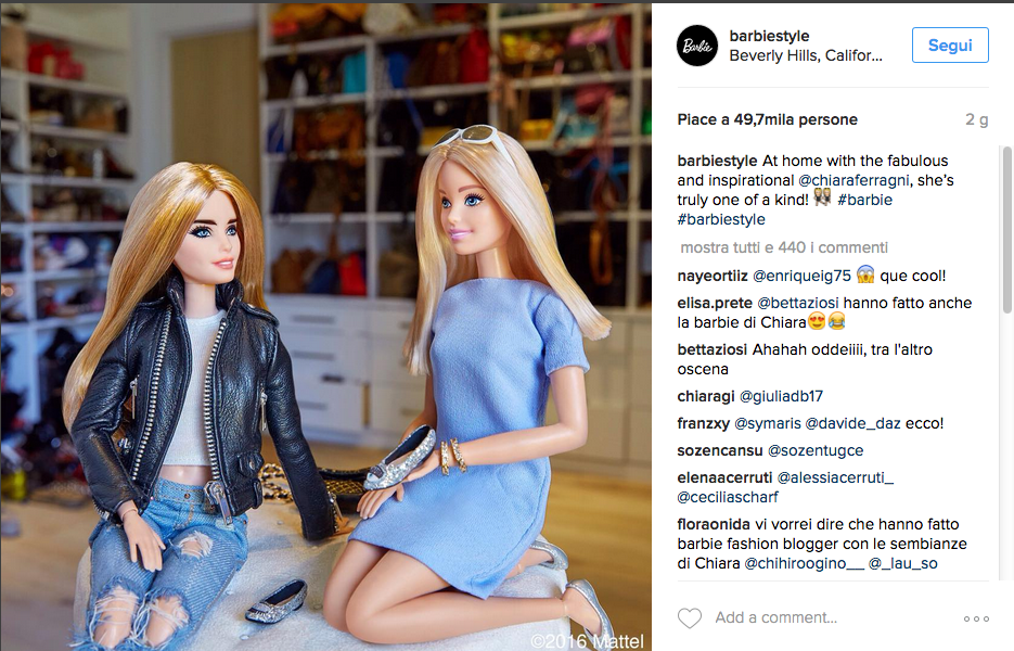 Chiara Ferragni, Mattel dedica una Barbie alla fashion blogger