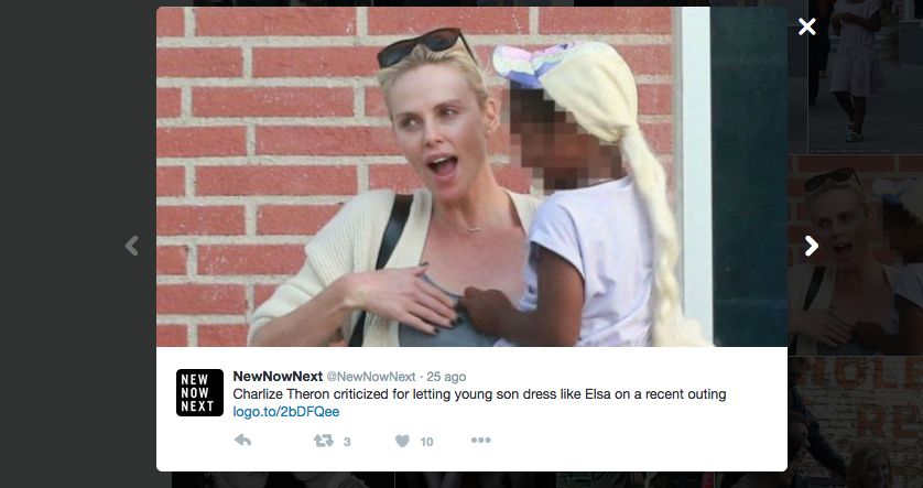 Charlize Theron, il figlio indossa il cappello di Frozen Charlize Theron, il figlio indossa il cappello di Frozen