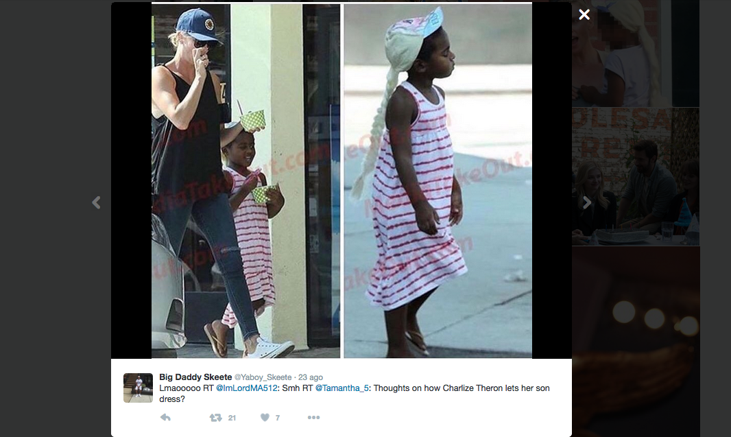 Charlize Theron, il figlio indossa il cappello di Frozen Charlize Theron, il figlio indossa il cappello di Frozen