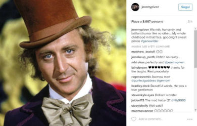 Gene Wilder, il tributo social di Hollywood
