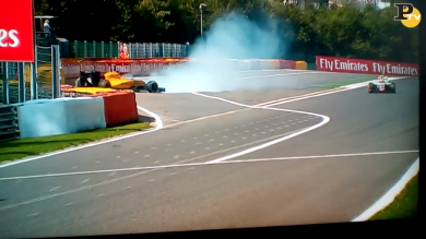 Magnussen: spettacolare incidente a Spa, Formula 1 | video