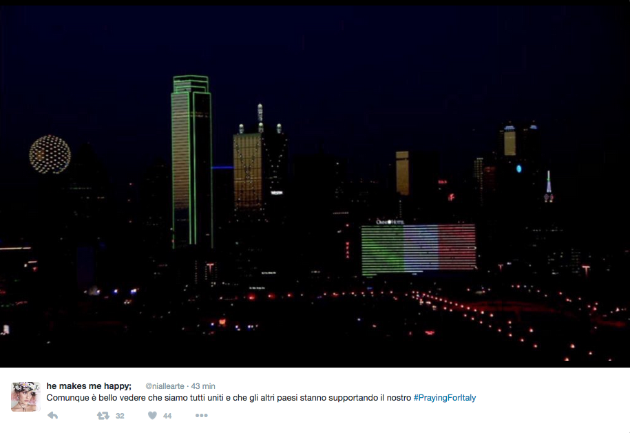 Terremoto, solidarietà social anche dalle star internazionali Terremoto, solidarietà social anche dalle star internazionali