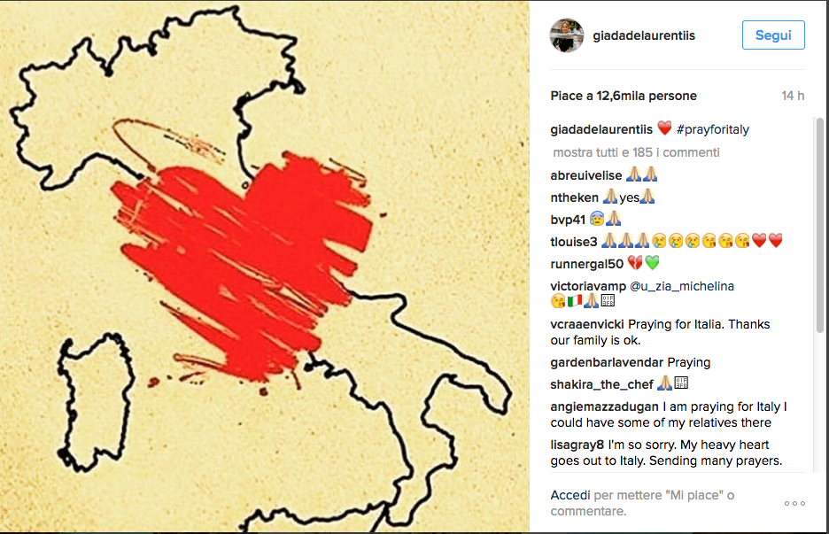 Terremoto, solidarietà social anche dalle star internazionali Terremoto, solidarietà social anche dalle star internazionali