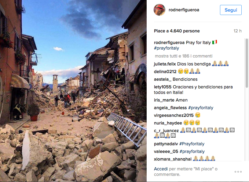 Terremoto, solidarietà social anche dalle star internazionali Terremoto, solidarietà social anche dalle star internazionali