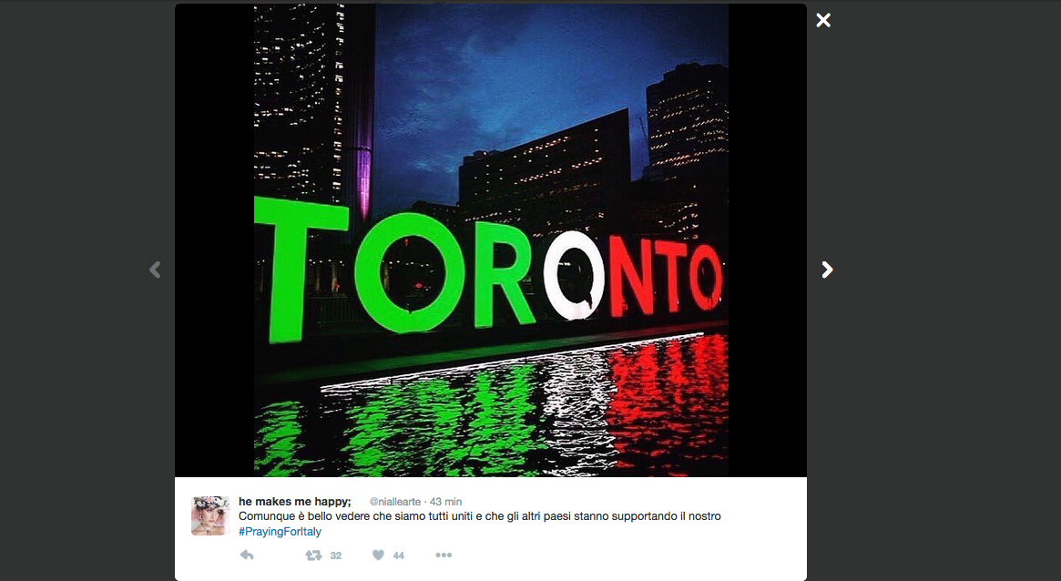 Terremoto, solidarietà social anche dalle star internazionali Terremoto, solidarietà social anche dalle star internazionali