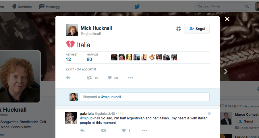 Terremoto, solidarietà social anche dalle star internazionali Terremoto, solidarietà social anche dalle star internazionali